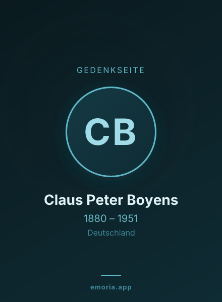 Gedenkportrait von Claus Peter Boyens