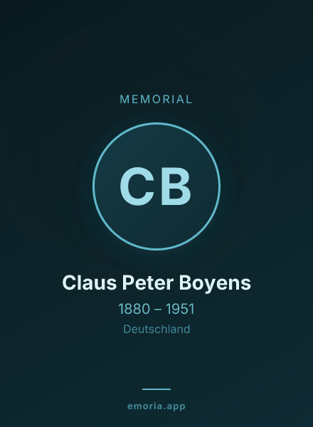 Memorial portrait of Claus Peter Boyens