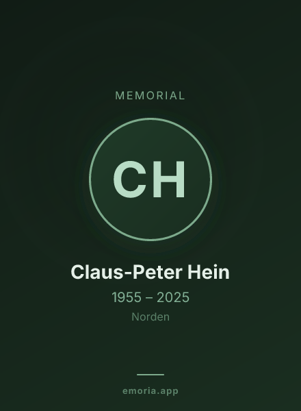 Memorial portrait of Claus-Peter Hein