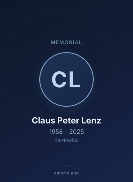Memorial portrait of Claus Peter Lenz