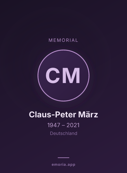 Memorial portrait of Claus-Peter März