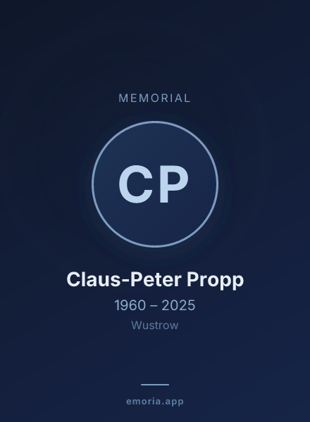 Memorial portrait of Claus-Peter Propp