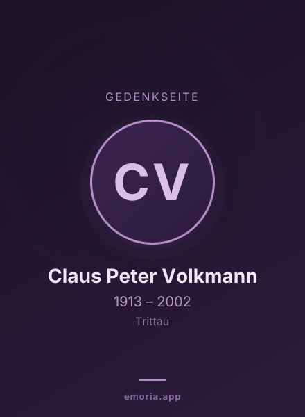 Gedenkportrait von Claus Peter Volkmann