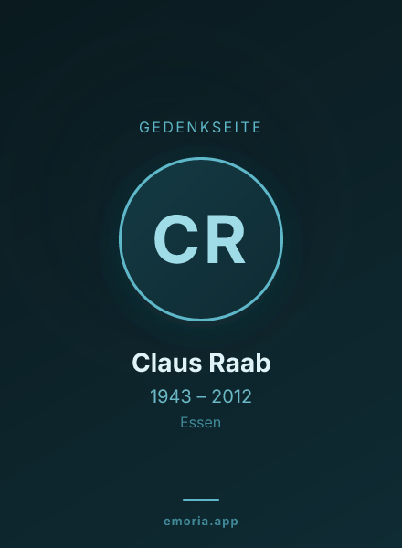 Gedenkportrait von Claus Raab