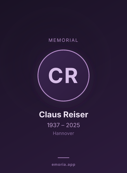 Memorial portrait of Claus Reiser