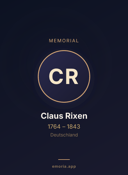 Memorial portrait of Claus Rixen