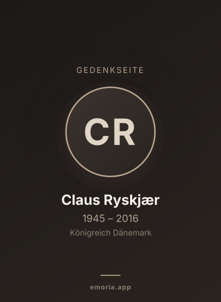 Gedenkportrait von Claus Ryskjær