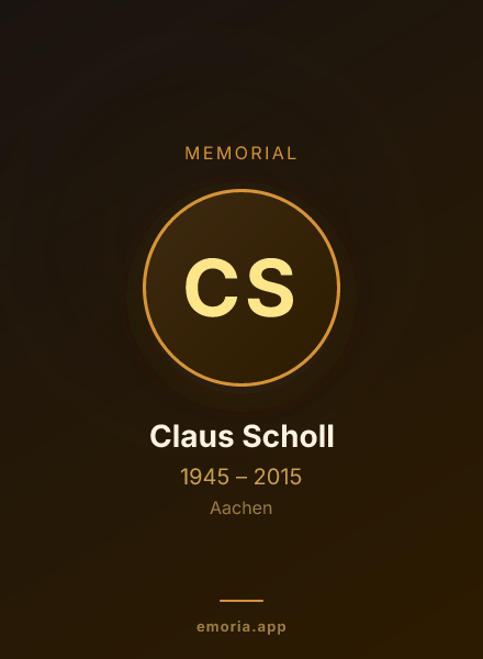 Memorial portrait of Claus Scholl