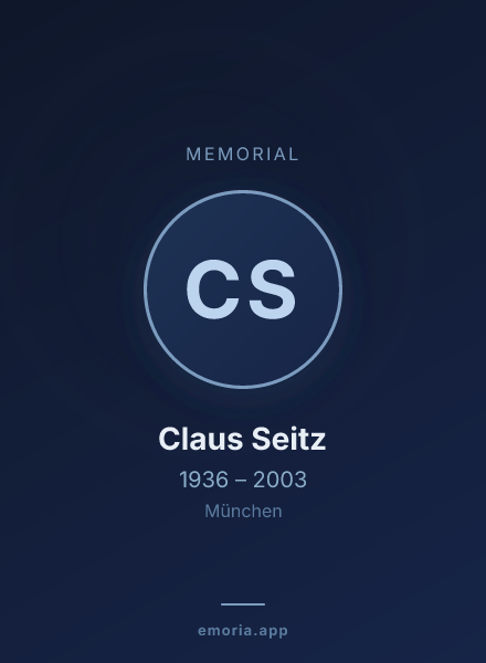 Memorial portrait of Claus Seitz