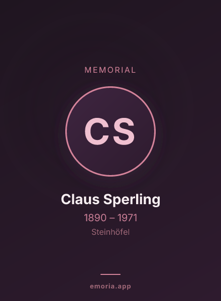 Memorial portrait of Claus Sperling
