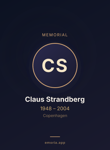 Memorial portrait of Claus Strandberg