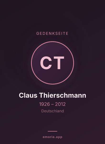 Gedenkportrait von Claus Thierschmann