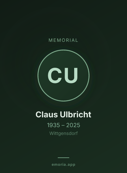 Memorial portrait of Claus Ulbricht