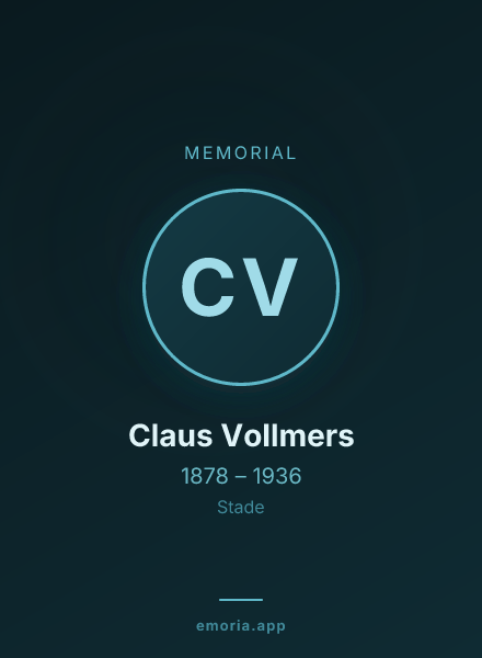 Memorial portrait of Claus Vollmers