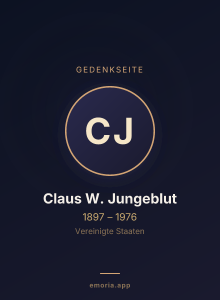 Gedenkportrait von Claus W. Jungeblut