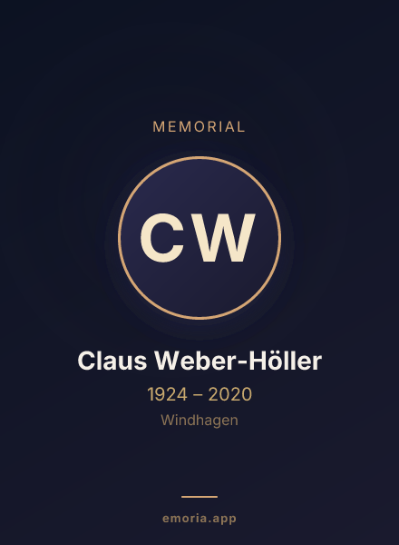 Memorial portrait of Claus Weber-Höller