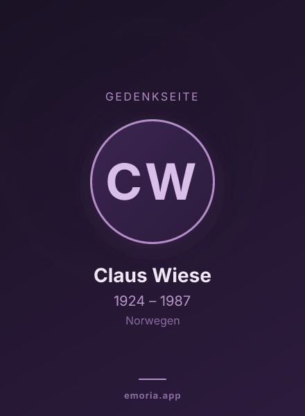 Gedenkportrait von Claus Wiese
