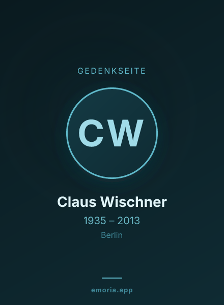 Gedenkportrait von Claus Wischner