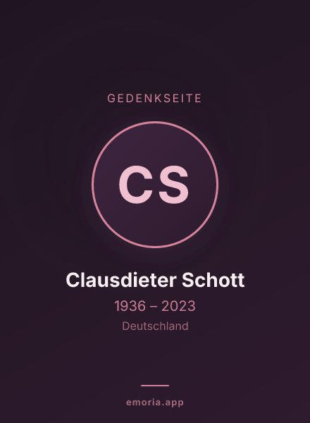 Gedenkportrait von Clausdieter Schott