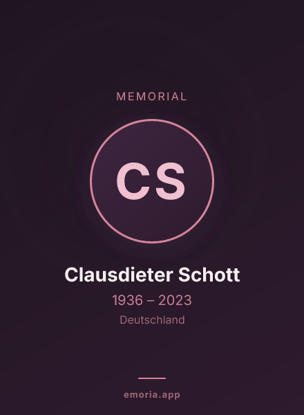Memorial portrait of Clausdieter Schott