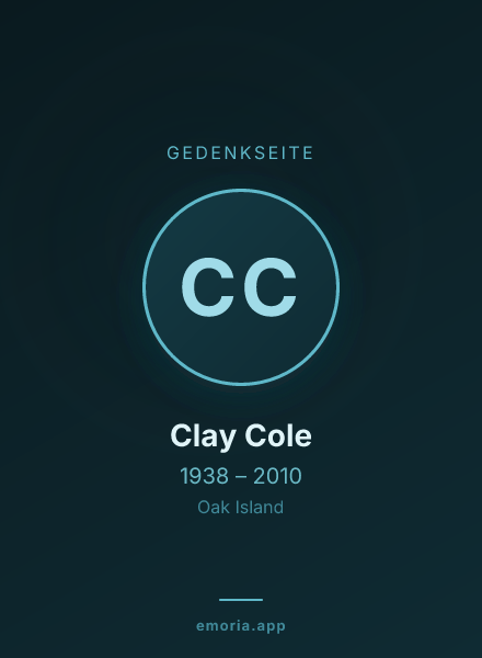Gedenkportrait von Clay Cole
