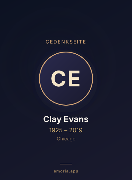 Gedenkportrait von Clay Evans