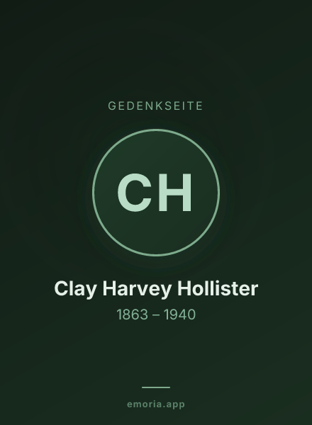 Gedenkportrait von Clay Harvey Hollister