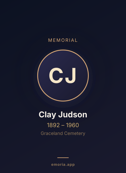 Memorial portrait of Clay Judson