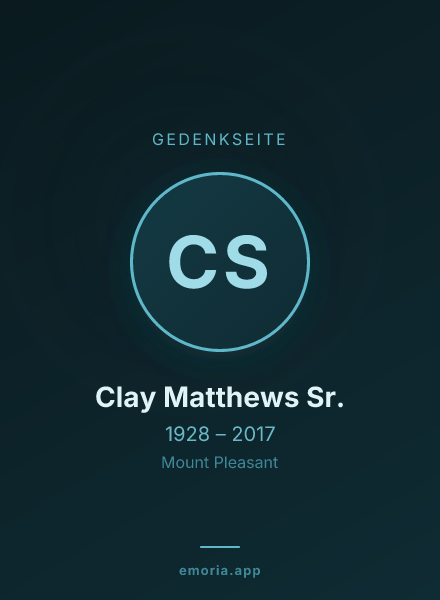 Gedenkportrait von Clay Matthews Sr.