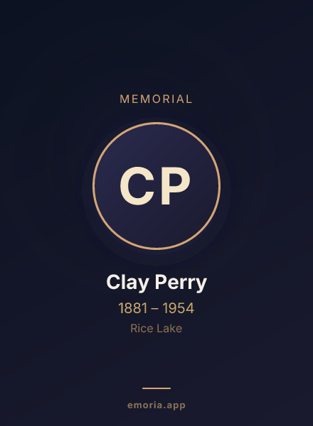 Memorial portrait of Clay Perry