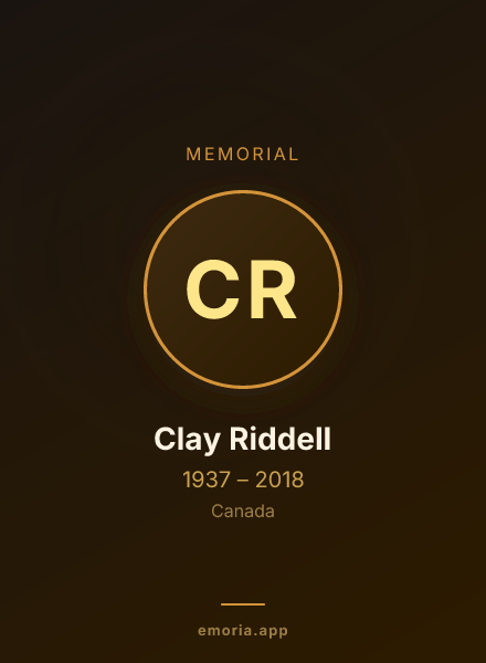 Memorial portrait of Clay Riddell