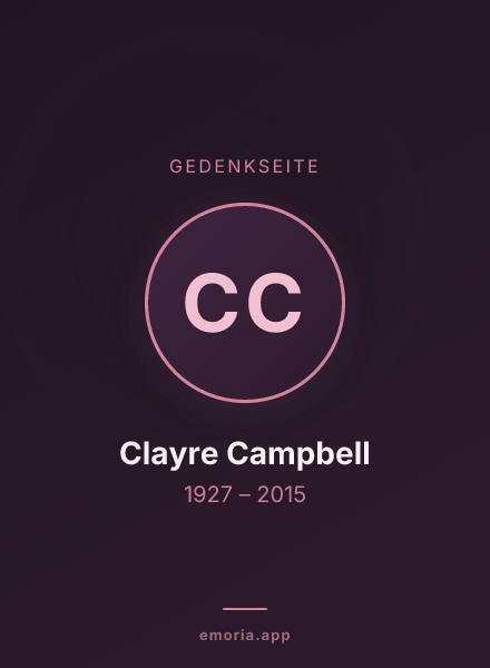 Gedenkportrait von Clayre Campbell