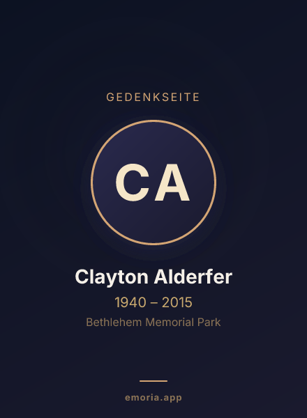Gedenkportrait von Clayton Alderfer
