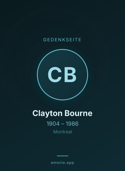 Gedenkportrait von Clayton Bourne