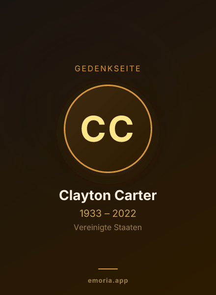 Gedenkportrait von Clayton Carter