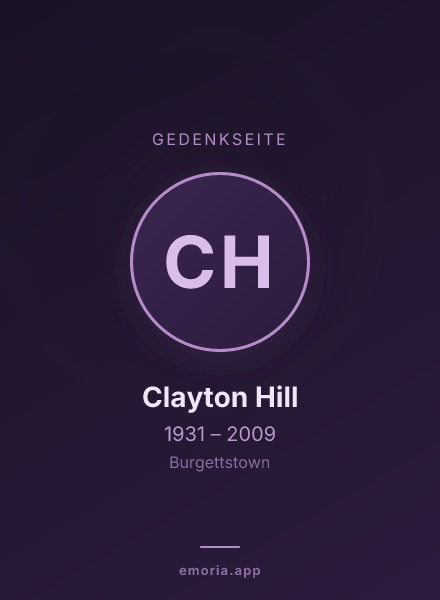 Gedenkportrait von Clayton Hill