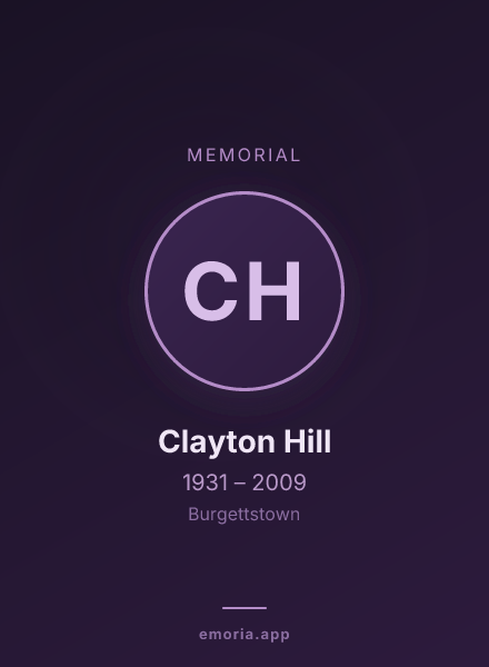 Memorial portrait of Clayton Hill