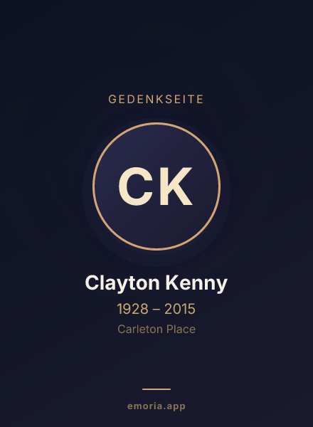 Gedenkportrait von Clayton Kenny