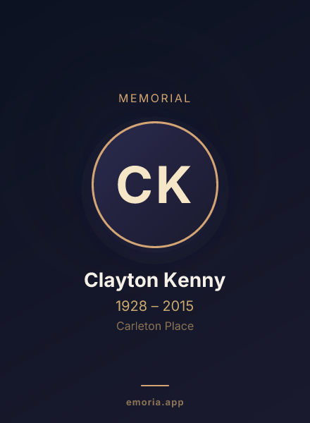 Memorial portrait of Clayton Kenny