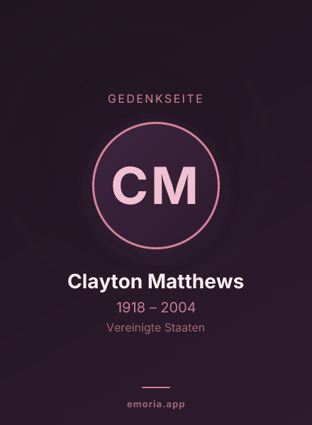 Gedenkportrait von Clayton Matthews