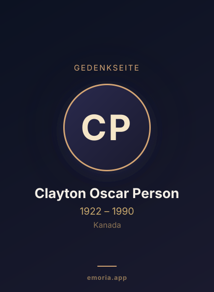 Gedenkportrait von Clayton Oscar Person