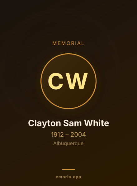Memorial portrait of Clayton Sam White