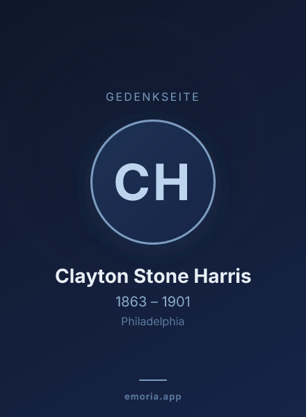 Gedenkportrait von Clayton Stone Harris