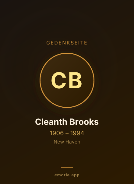 Gedenkportrait von Cleanth Brooks