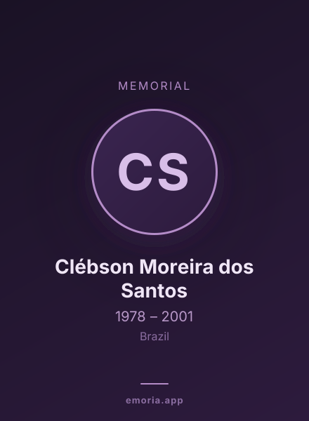 Memorial portrait of Clébson Moreira dos Santos