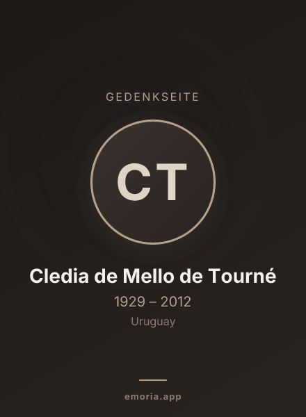 Gedenkportrait von Cledia de Mello de Tourné