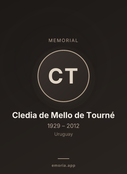 Memorial portrait of Cledia de Mello de Tourné