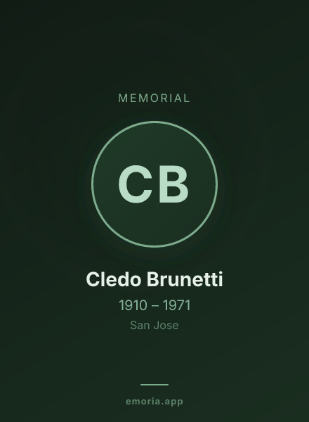 Memorial portrait of Cledo Brunetti