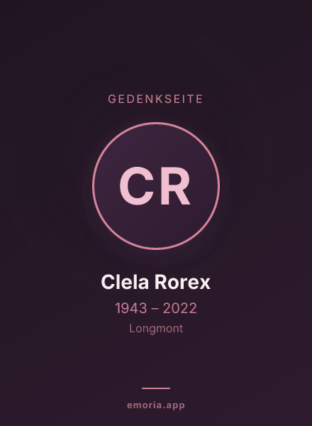 Gedenkportrait von Clela Rorex