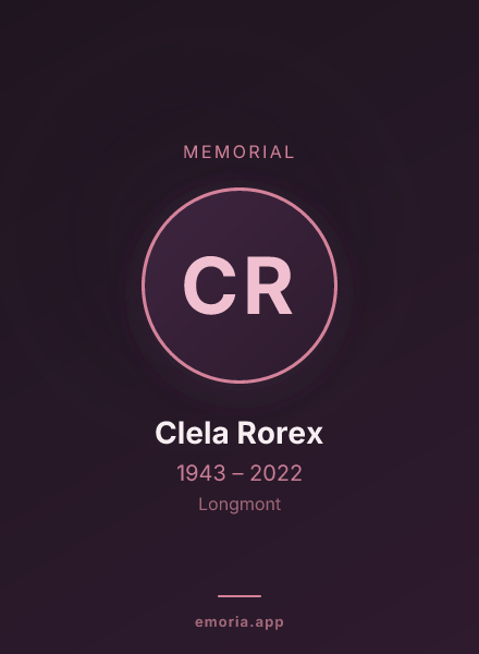 Memorial portrait of Clela Rorex